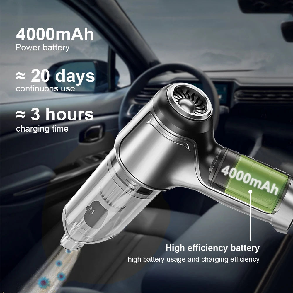 Car Vacuum Cleaner Portable Wireless Vacuum Cleaner 15000PA Strong Suction Handheld Vacuum Cleaner Powerful Blower for Car Home